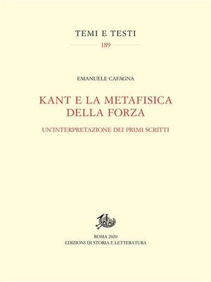 cover image of Kant e la metafisica della forza